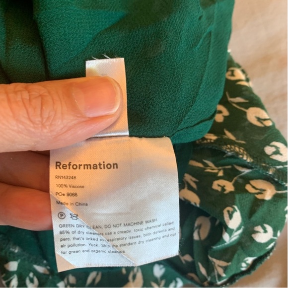 Reformation Green Floral Mini Dress - Picture 11 of 16